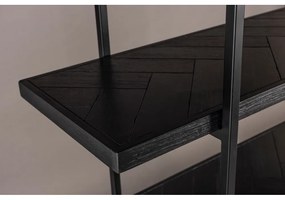 Čierna knižnica v dekore exotického dreva 140x146 cm Class - Dutchbone