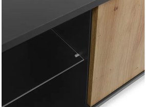 TV stolík/skrinka Oksawi 2K1D, Farby: čierna / dub artisan