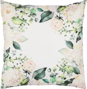 Dekoračná obliečka na vankúš Biele ruže a hortenzie, 45x45 cm%