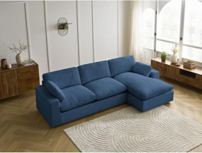 Modrá menčestrová rohová pohovka Belair – Bobochic Paris