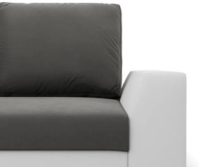 Rohová rozkladacia sedačka LUGO tmavosivá / biela