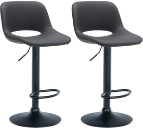 Design-Shop 2x Barová stolička Camden - koženka, čierny rám - Čierna