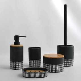 Čierny kúpeľňový organizér na vatové tampóny z polyresínu Yuma – Spirella