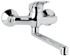 Mereo Mereo, Drezová nástenná batéria, Sonáta, s ramienkom plochým rovným 160 mm, chróm, MER-CB30202N