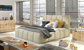 Moderná posteľ Begie, 140x200 béžová eko koža Soft