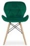 Set 4 zamatových kresiel LAGO - zelené