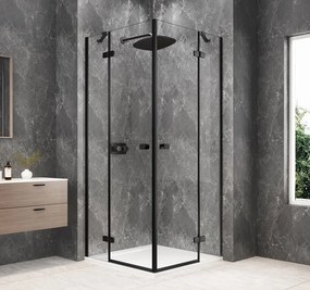 Polysan Polysan, GLOBE BLACK štvorcová sprchová zástena 800x800mm, rohový vstup, číre sklo, GB5880B