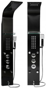 Sprchový panel CASCADA 5v1 - s termostatom a výtokom do vane - čierny matný