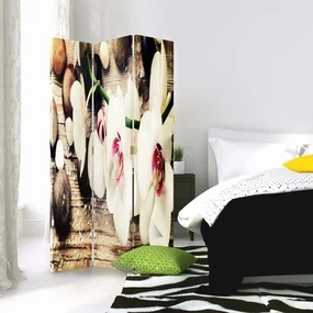 Gario Paraván Diskrétny pôvab orchideí Rozmery: 145 x 170 cm, Prevedenie: Otočný paraván 360°