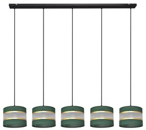 Luster na lanku HELEN 5xE27/15W/230V zelená/zlatá