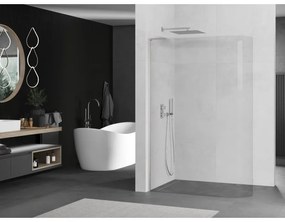 Mexen Kioto L, sprchová zástena Walk-In 120 x 200 cm, 8mm číre sklo, brúsená oceľ profil, 800-120-103-97-06