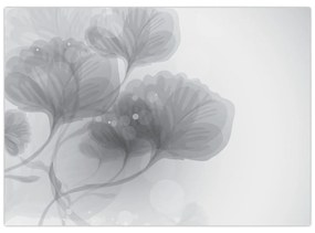Obraz kvetov v šedých odtieňoch (70x50 cm)