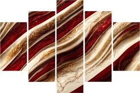 Obraz - Zlato - biela textúra (150x105 cm)