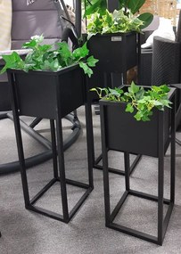 DekorStyle Kvetinový stojan TORCH 50 cm čierny