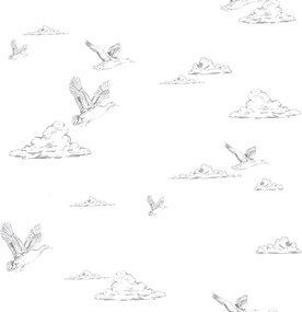 Tapeta kačice na oblohe biela 280×50 cm