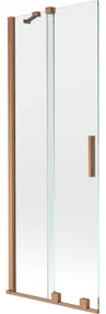 Mexen Velar vaňová zástena dvojkrídlová Posuvný 70 x 150 cm, Priehľadné, kefovaná meď - 896-070-000-01-65
