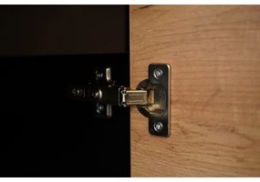 Kuchynská linka MARINA 180 cm dub craft/lesklá čierna