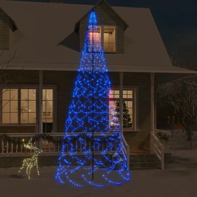 Vianočný stromček na stožiari 1400 modrých LED 500 cm 343544