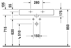 Duravit Vero - Umývadlo do nábytku 800x470 mm, s prepadom, biela 0454800000