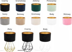 Stolná lampa Mediolan, 1x textilné tienidlo (výber z 10 farieb), (výber zo 4 farieb konštrukcie), g