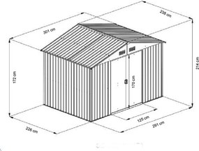 Záhradný domček na náradie Avenberg 3.0 x 2.4 m HNEDÁ SD-X0810-H170