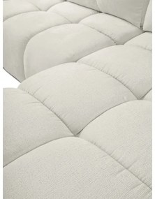 Rozkladacia rohová čalúnená sedacia súprava s úložným priestorom v tvare L ALMADA, pravé prevedenie, béžová