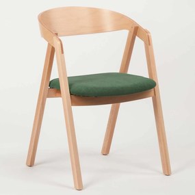 Stima stolička GURU buk s čalúneným sedákom Vyberte odtieň ->: Buk, Vyberte látku ->: LUX Zelená 18