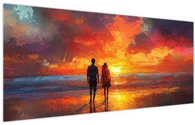 Obraz - Prechádzka na pláži (120x50 cm)