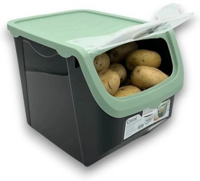Úložný box na cibuľu a zemiaky, čierny a mätový (12 l)