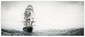 Obraz - Loď plávajúca po oceáne (120x50 cm)
