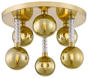 Zuma Line C0583-06D-2GHF - Prisadený luster MIDA 6xG9/6W/230V mosadz