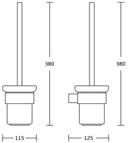 Mexen Adox, záchodová wc kefa, chrómová, 7018250-00