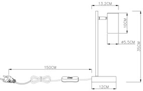 Globo 57910TW - Stolná lampa ROBBY 1xGU10/5W/230V