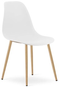 Jedálenská súprava 1 + 4, stôl RAMOD biela/dekor dub + stoličky OSAKA biela