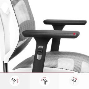 Kancelárska ergonomická stolička Diablo V-Basic, bielo-šedá