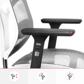 Kancelárska ergonomická stolička DIABLO V-BASIC: bielo-šedá Diablochairs