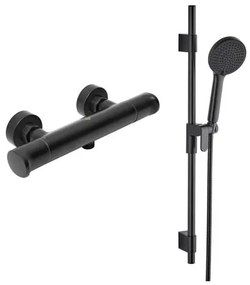 Sprchová batéria SAT Dark so sprchovacím setom 150 mm čierna matná SATBSDA268CSET1