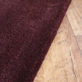 Asra, Ručne všívaný kusový koberec Asra wool tm. fialová, 60x110, fialová, obývacia izba