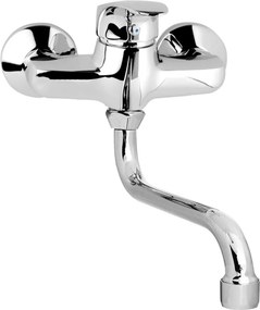 Mereo, Mereo Drezová nástenná batéria, Sonáta, 100 mm, s ramienkom rúrkovým ø 18 mm - 300 mm, chróm, MER-CB301A06N