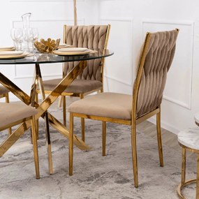 PROXIMA.store - Luxusná jedálenská stolička DAN FARBA: béžová