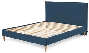 Modrá dvojlôžková posteľ Bobochic Paris Sary Light, 160 x 200 cm