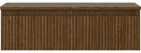 Mexen Rivel, kúpeľňová skrinka 80 cm s hornou časťou, 1 zásuvka, drážkovaná, orech, 91A20-08023-1-BFC86