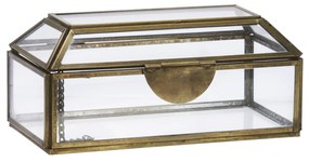 MADAM STOLTZ Sklenený box Aged Brass