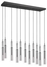 LED závesné svietidlo so skleneným tienidlom v čierno-striebornej farbe Lucent – Trio Select