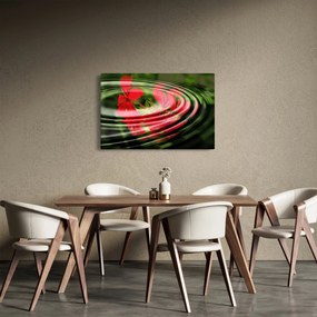 Abstraktný obraz - kvety vo vlnách (90x60 cm)