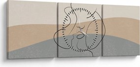 Obraz - Line art bozk (s hodinami) (90x30 cm)