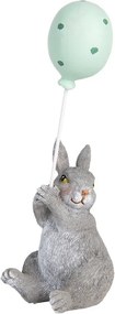 Dekorácia králik s modrým balónikom - 7*6*18 cm