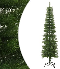 Umelý úzky vianočný stromček s podstavcom 210 cm PE 344646