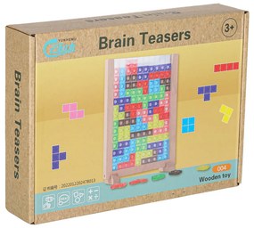 KIK Logická hra Tetris zo dreva a plastu na stojane