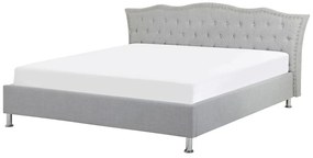 Čalúnená posteľ king size 160x200cm sivá METZ Beliani